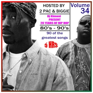 Dj Kimoni JUST CLASSIC HIP HOP Rnb (80's 90's) Hosted by 2 Pac & Biggie Volume 34 (1 DVD) 8-27-14