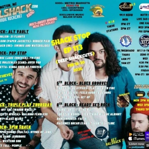 Episode 303: Halshack ep 113 (SHACKSTOP) --(DEEP SHACKCUTS)-- Feb 16-20, 2026-- (KERB- KTWINS- MXTRFM- ZENOFM) --90 min weekly show--Find everything at Halshack com