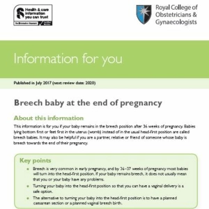 Breech baby at the end of pregnancy