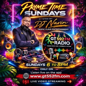 PRIME TIME SUNDAYS LIVE | Caribbean Vibes with DJ Navin | GT592FM Radio