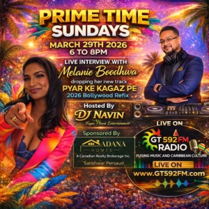 Prime Time Sundays | DJ Navin x GT592FM | MELLO MELLO (Melanie Boodhwa) Interview | March 29 2026