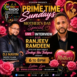 Ranjeev Ramdeen LIVE Interview on Prime Time Sundays  | GT592FM Radio | Mother’s Day Special 2026
