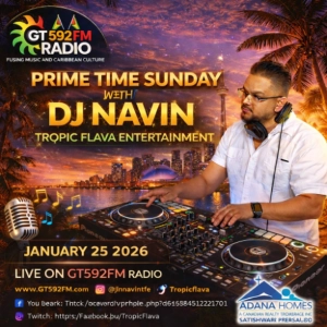 PRIME TIME SUNDAYS with DJ NAVIN – Live on GT592FM Radio 01.25.2026
