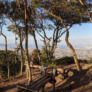 Meeting a friend on a mountain in Japan