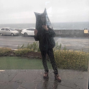 Walking Jeju Island in the rain