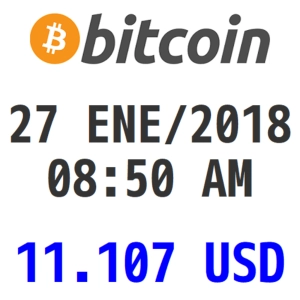 Bitcoin y Criptomonedas 27 ENE/2018 08:50 AM