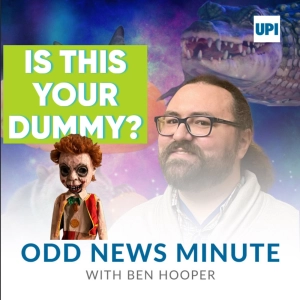 Creepy puppet found, pickup stuck in concrete, paper cup collector
