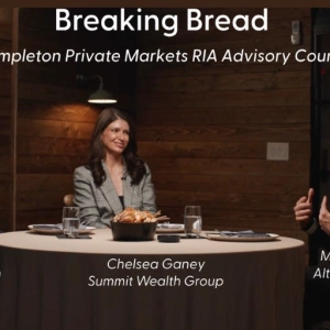 🎥 Breaking bread at Franklin Templeton's Private Markets RIA Advisory Council - Franklin Templeton's Dave Donahoo and Summit Wealth Group's Chelsea Ganey