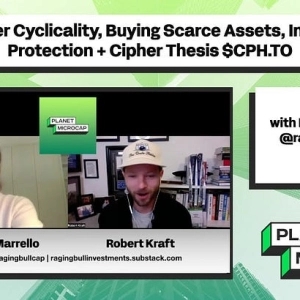Counter Cyclicality, Buying Scarce Assets, Inflation Protection + Cipher Thesis $CPH.TO with Dylan Marrello, @ragingbullcap