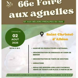 Saint-Christol d’Albion : La 66e Foire et concours aux Agnelles et Béliers Préalpes du Sud revient le dimanche 2 août !